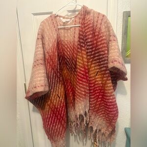 LC Lauren Conrad Fringe Poncho